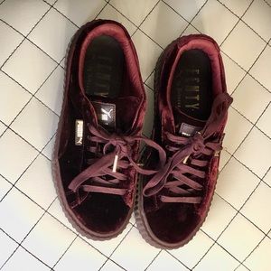 Puma Fenty by Rihanna Burgundy Velvet Creepers
